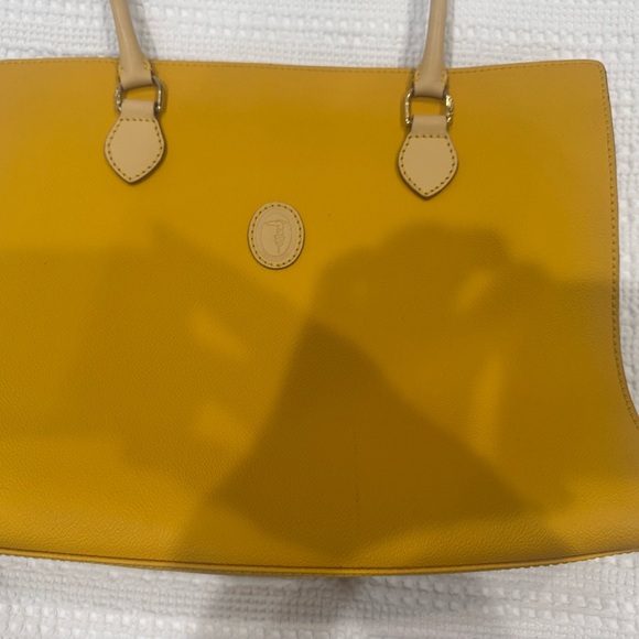 Trussardi Mustard Yellow Tote Bag - new without tag.   Italian leather - Picture 2 of 8